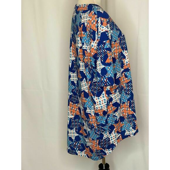 Lularoe  Blue Red White Americana Stars Tunic Shirt XS - Picture 6 of 8